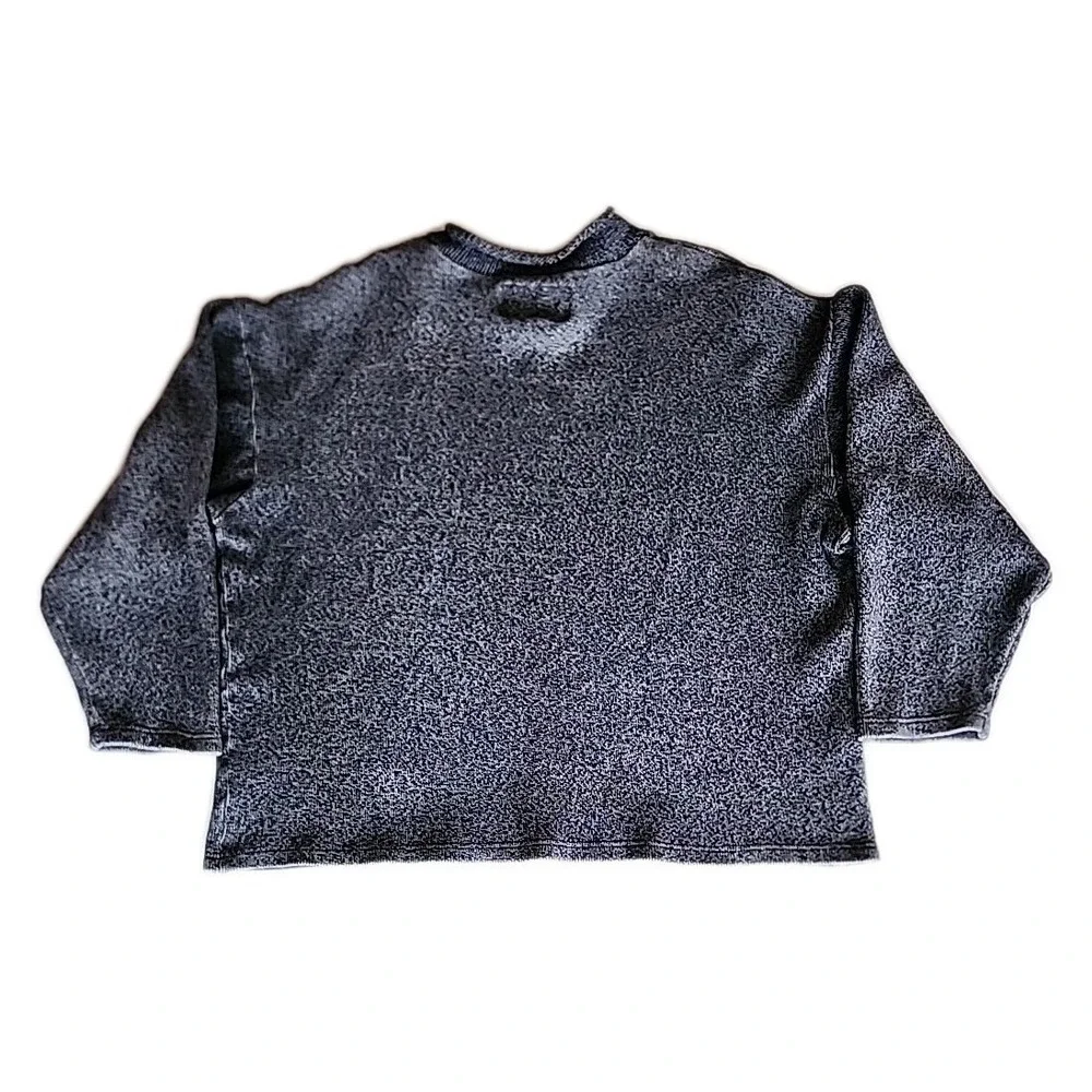 VTG 90s Y2K Roll Neck Sweater Mens Sz L Blue Slouchy Boxy Fisherman Indie Grunge